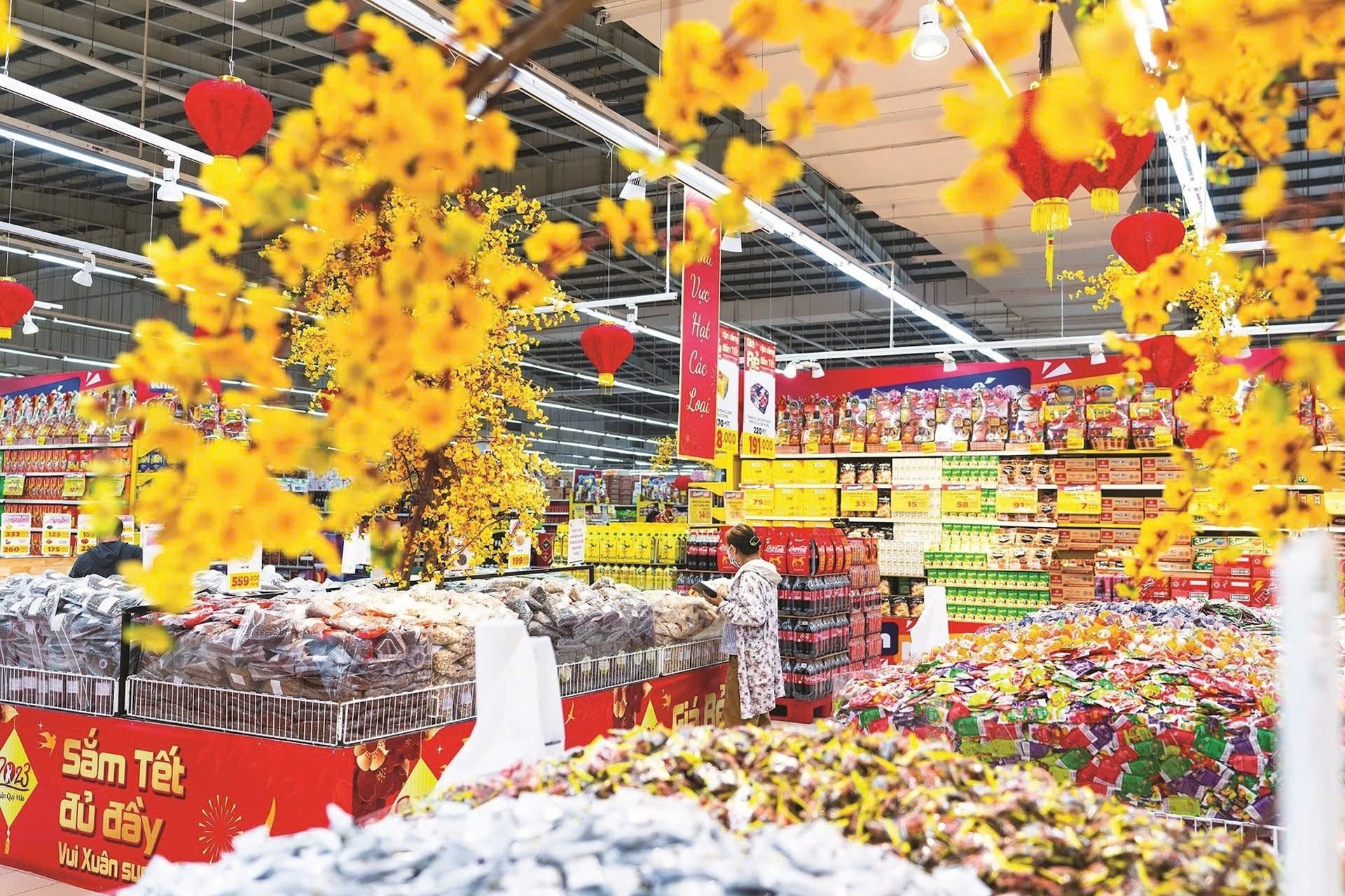 Hàng Tết Ất Tỵ đã được bày bán từ đầu tháng 12 Dương lịch, nhưng sức mua được dự báo sẽ tăng cao khi bước vào tháng Chạp. (Ảnh: T. Tân)