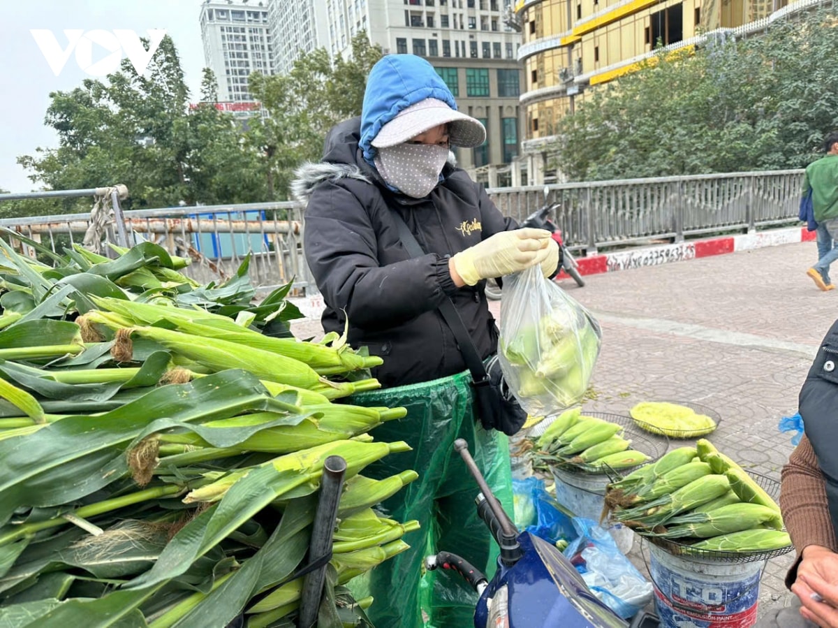 nguoi lao dong co ro muu sinh giua gia ret tren duong pho ha noi hinh anh 2