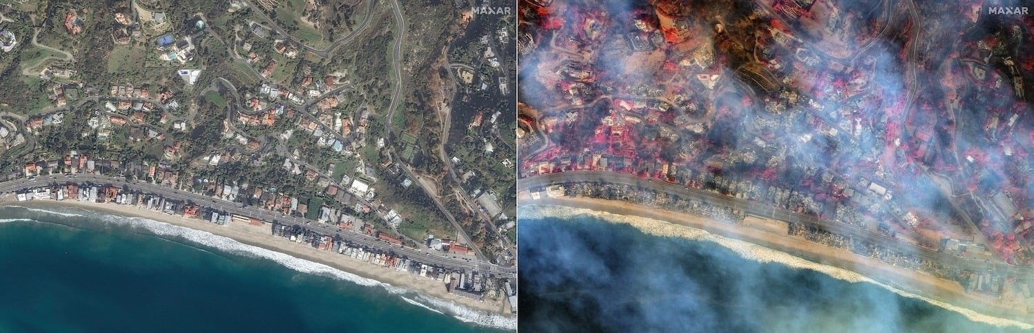 Các ngôi nhà ven biển ở Malibu.