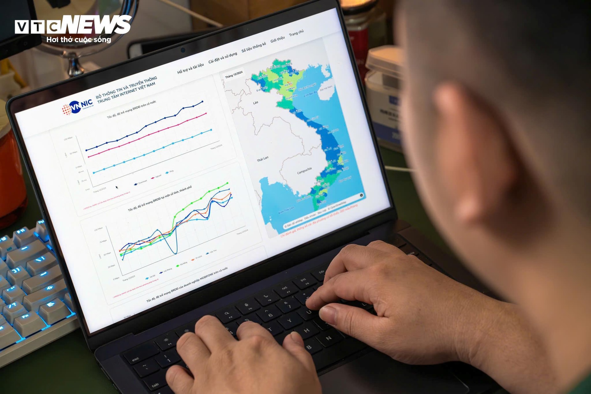 Tốc độ truy cập mạng tại Việt Nam tăng mạnh trong năm 2024. (Ảnh: Chí Hiếu)