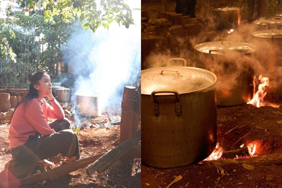 Trước đó, Hoa hậu cùng gia đình gói 400 đòn bánh tét tặng bà con nghèo ở buôn làng Đắk Lắk.