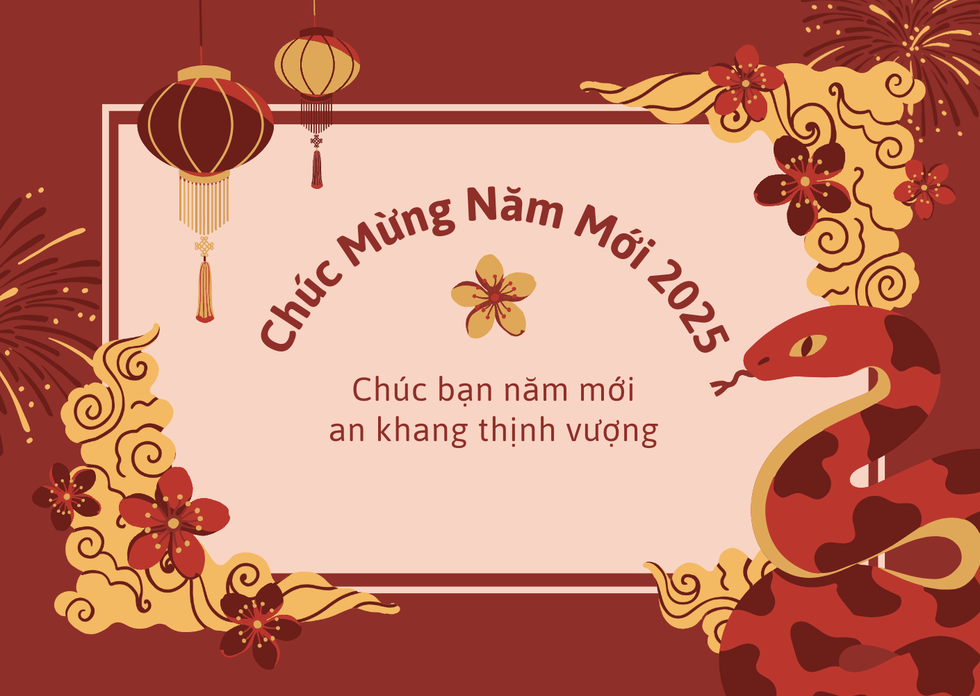 Lời chúc Tết Ất Tỵ 2025 dành cho bạn bè, đồng nghiệp. (Ảnh: Nhật Thùy)