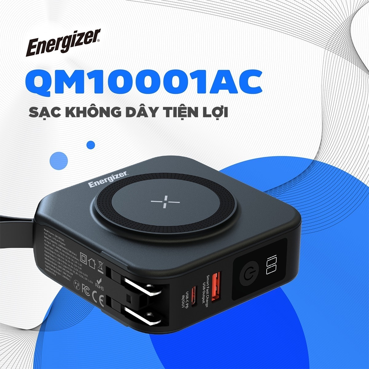 Pin sạc dự phòng Energizer QM10001AC 10.000mAh.