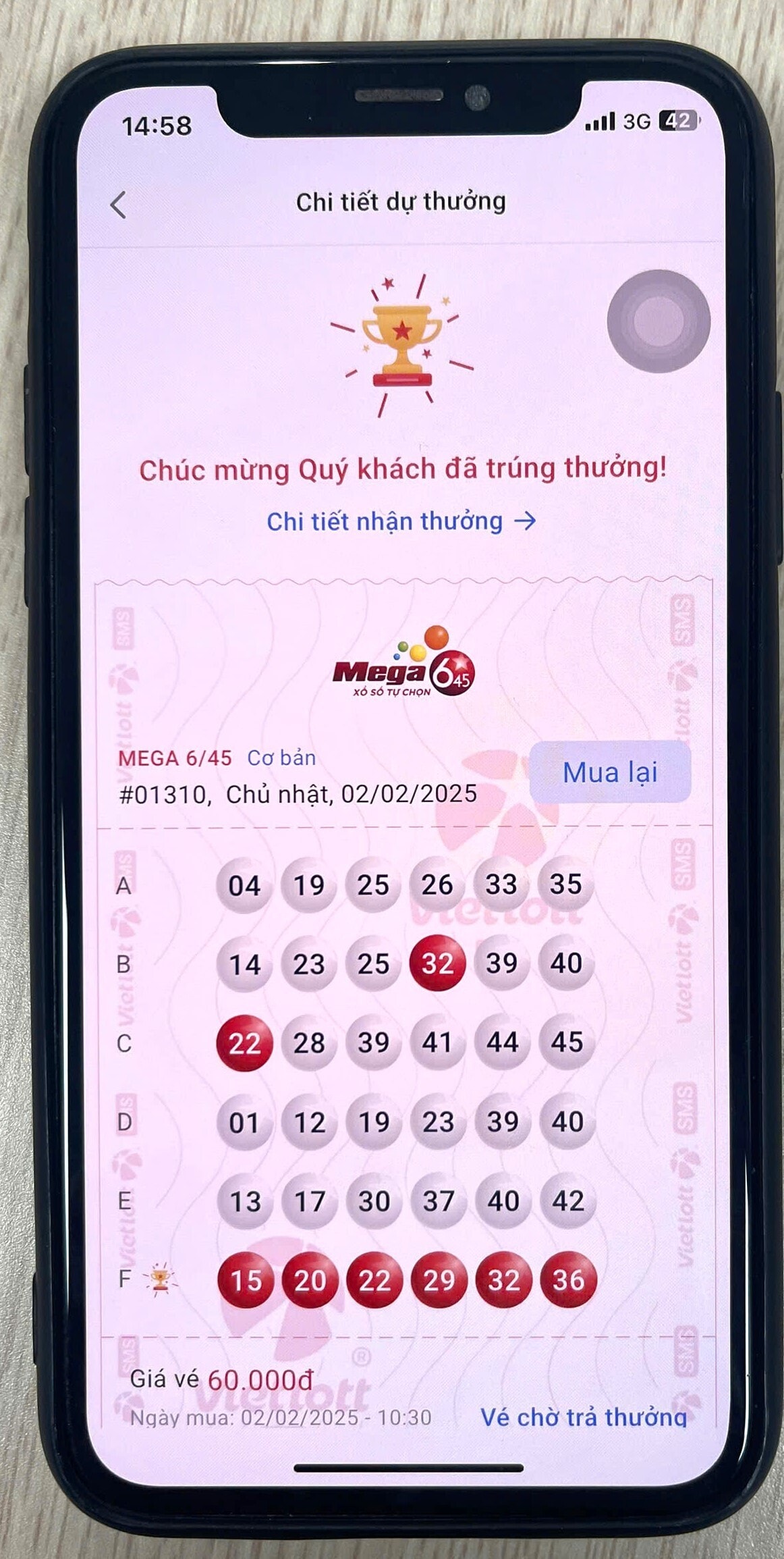 Màn hình trúng giải độc đắc 