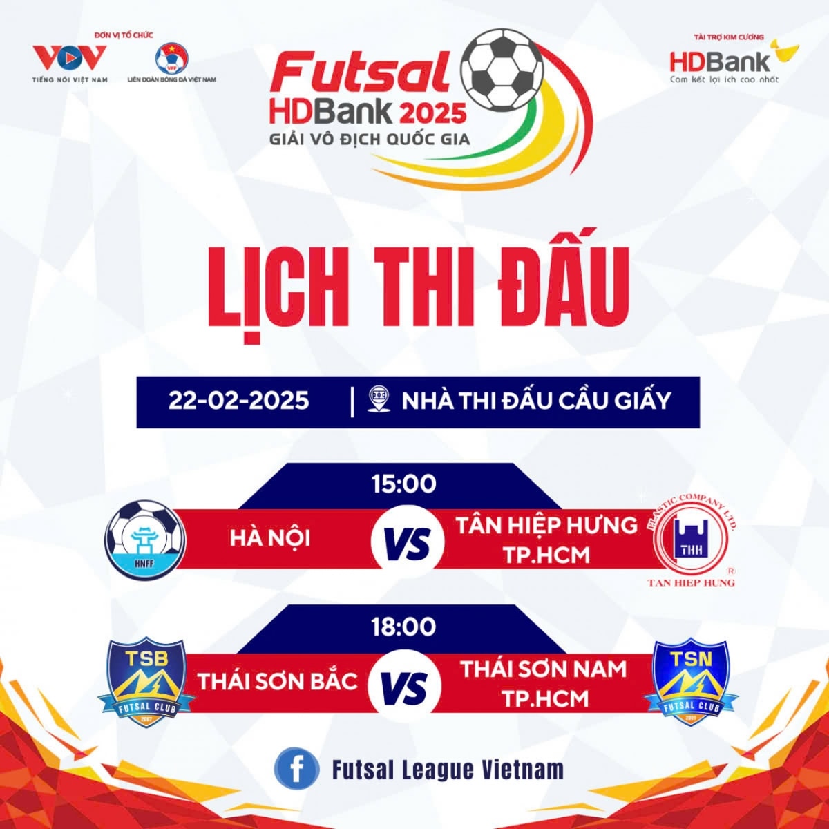 lich thi dau luot 2 giai futsal hdbank vDqg 2025 hinh anh 1