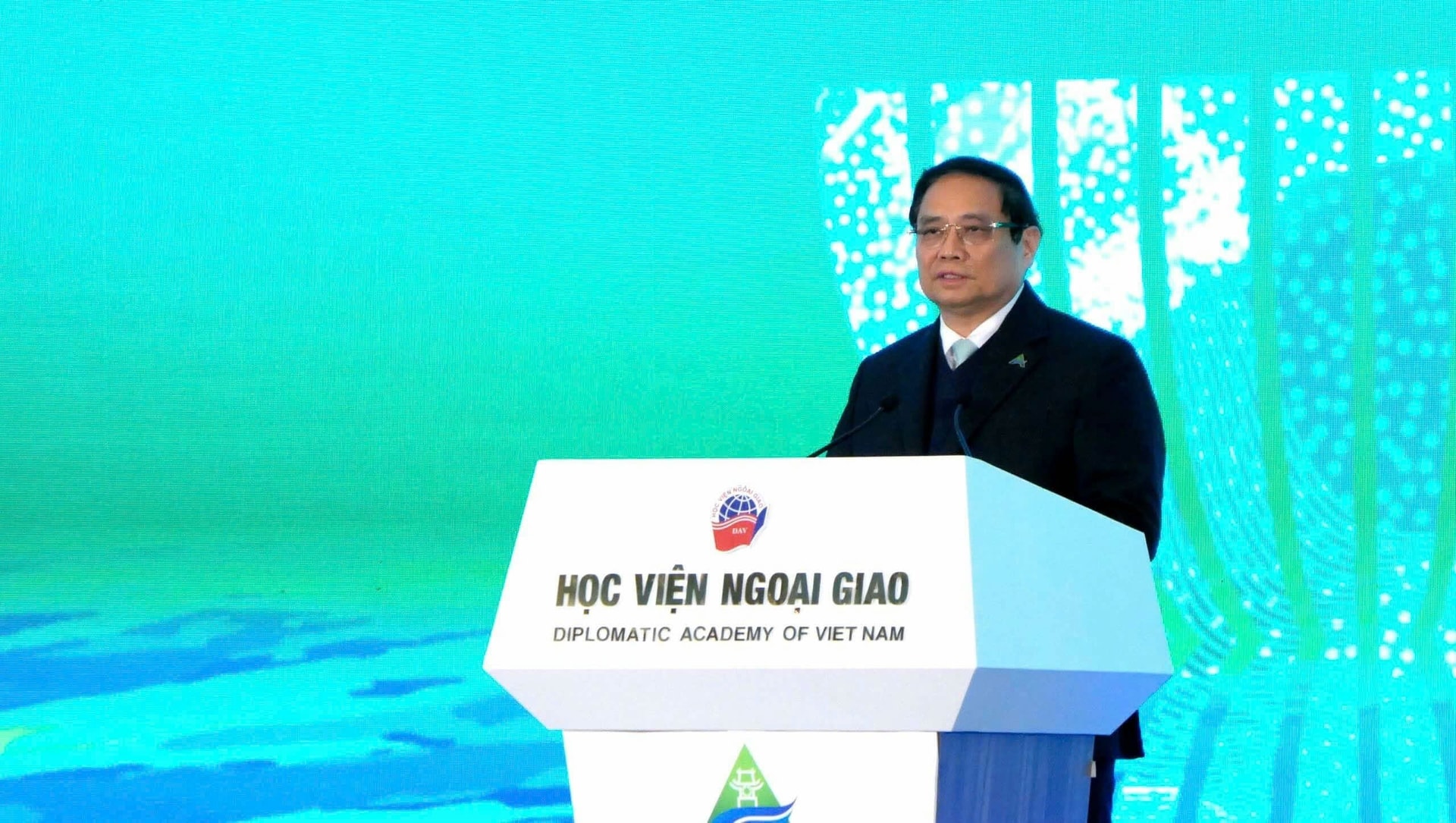 Thủ tướng Phạm Minh Chính phát biểu tại phiên Khai mạc Diễn đàn Tương lai ASEAN 2025, ngày 25/2 tại Hà Nội. (Ảnh: Thanh Luân)