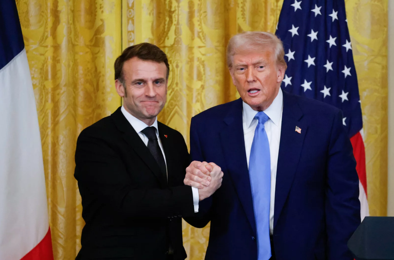 Tổng thống Pháp Emmanuel Macron và Tổng thống Mỹ Donald Trump. (Ảnh: Getty)