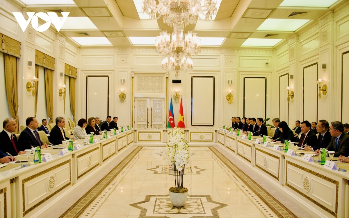 tổng bí thư tô lâm hội kiến chủ tịch quốc hội azerbaijan sahiba gafarova hình ảnh 1 tong bi thu to lam hoi kien chu tich quoc hoi azerbaijan sahiba gafarova hinh anh 1