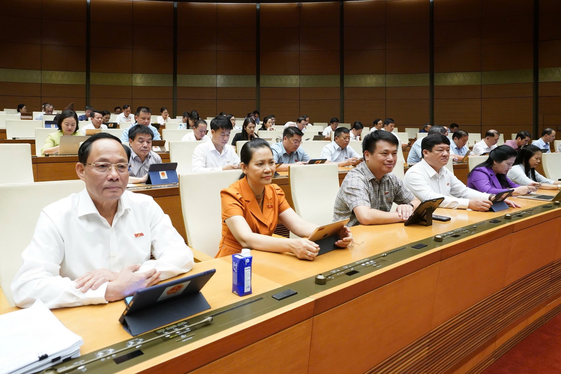 Các đại biểu thảo luận ở hội trường sáng nay. (Ảnh: Quochoi.vn)