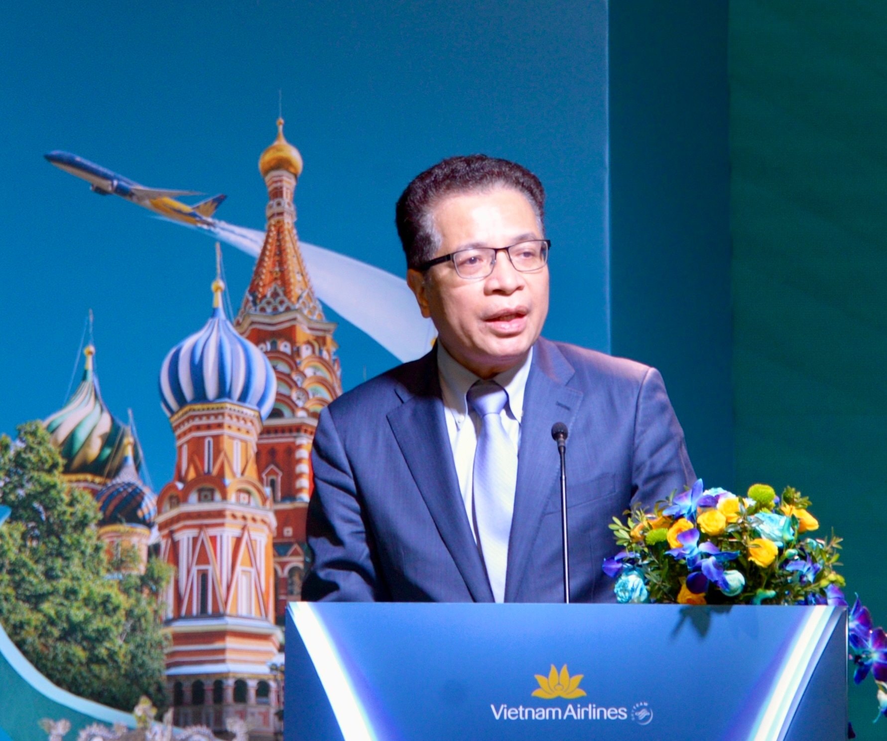 Đại sứ đặc mệnh toàn quyền Việt Nam tại Liên bang Nga Đặng Minh Khôi phát biểu tại buổi lễ.
