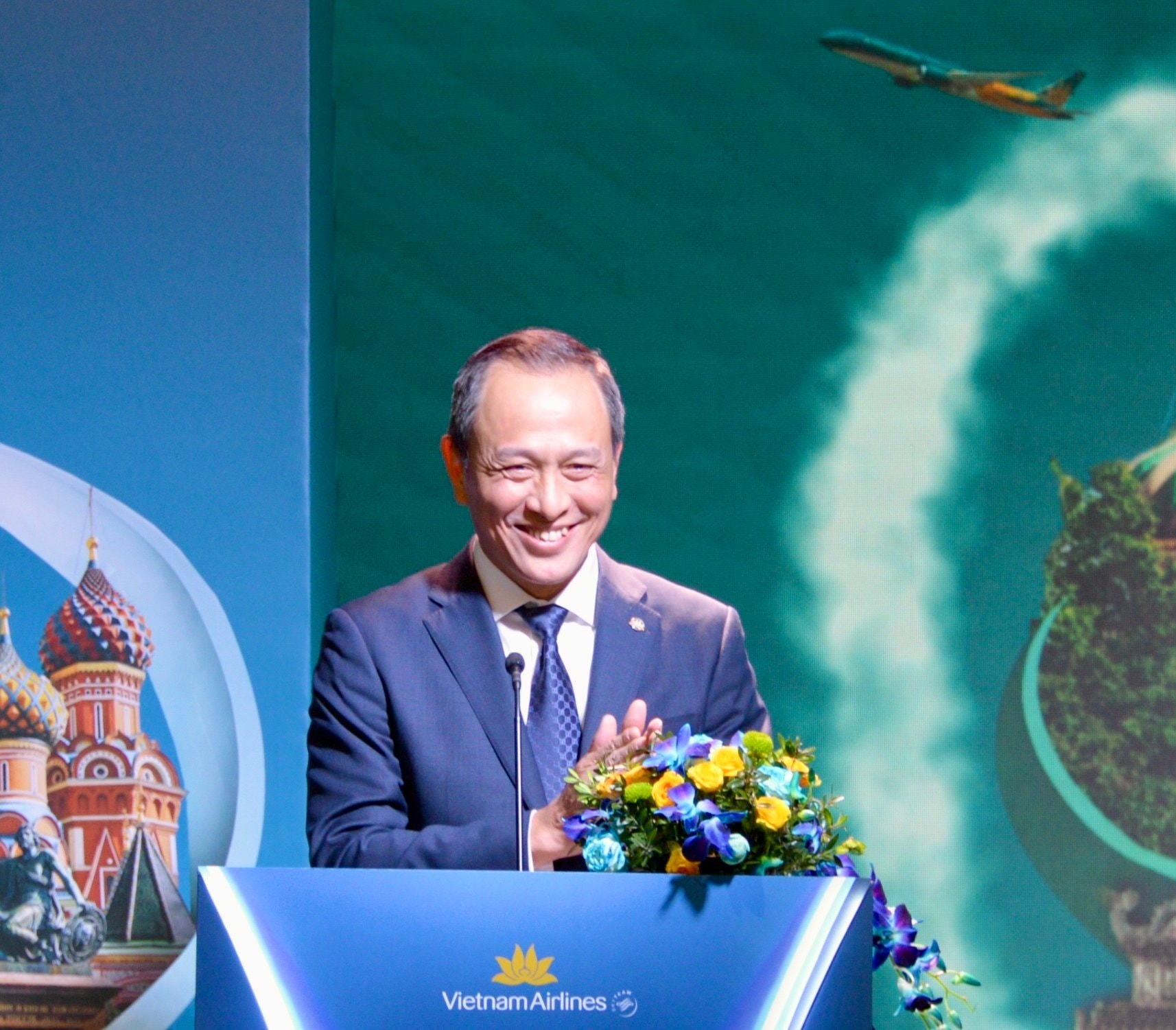 Tổng Giám đốc Vietnam Airline Lê Hồng Hà phát biểu tại sự kiện.