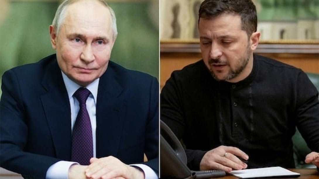 Tổng thống Nga Putin và Tổng thống Ukraine Zelensky.