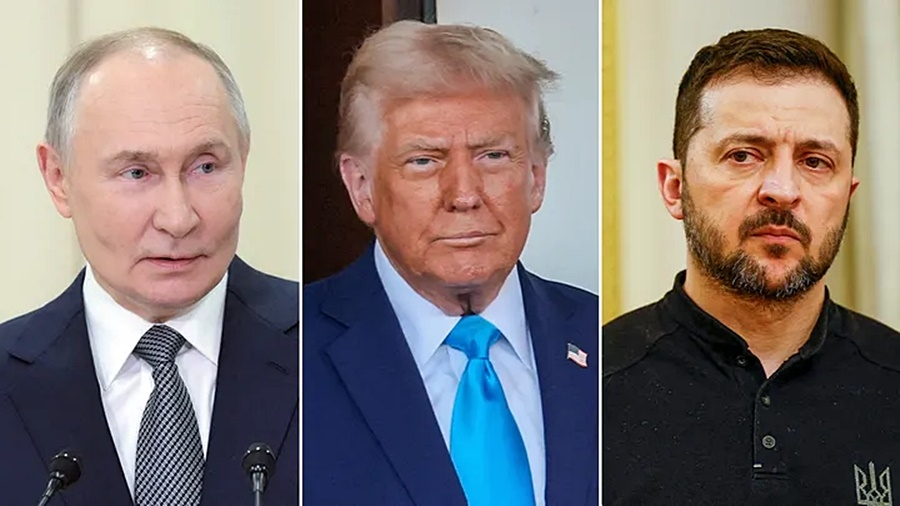 Các Tổng thống Nga (Putin), Mỹ (Trump) và Ukraine (Zelensky). (Ảnh: Fox News)