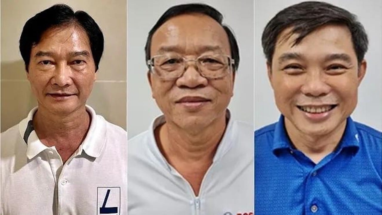 Cựu chủ tịch Tập đoàn Tuấn Ân (bên trái) và 2 cựu Giám đốc Điện lực Bình Thuận.