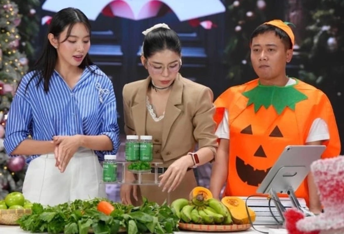 Thuỳ Tiên nhiều lần bán hàng, quảng cáo lố về sản phẩm kẹo rau củ.