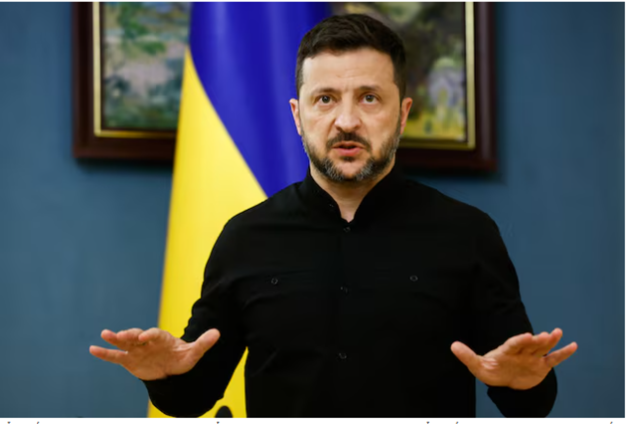 Tổng thống Ukraine Zelensky phát biểu trong cuộc họp báo sau cuộc điện đàm với Tổng thống Donald Trump ngày 19/5 (Ảnh: Reuters)