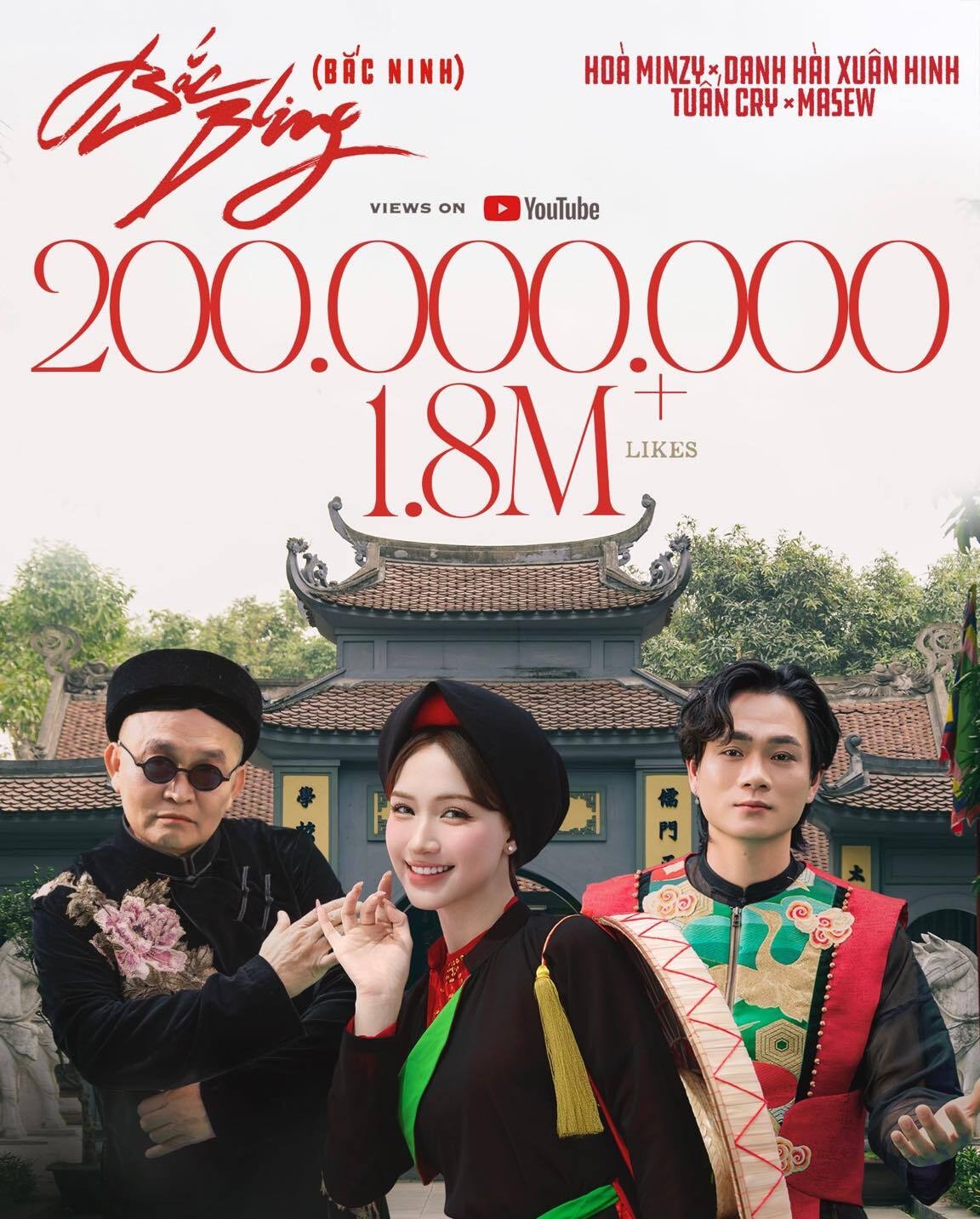 Hòa Minzy, nghệ sĩ Xuân Hinh, Tuấn Cry xác lập kỷ lục mới cho Vpop khi MV