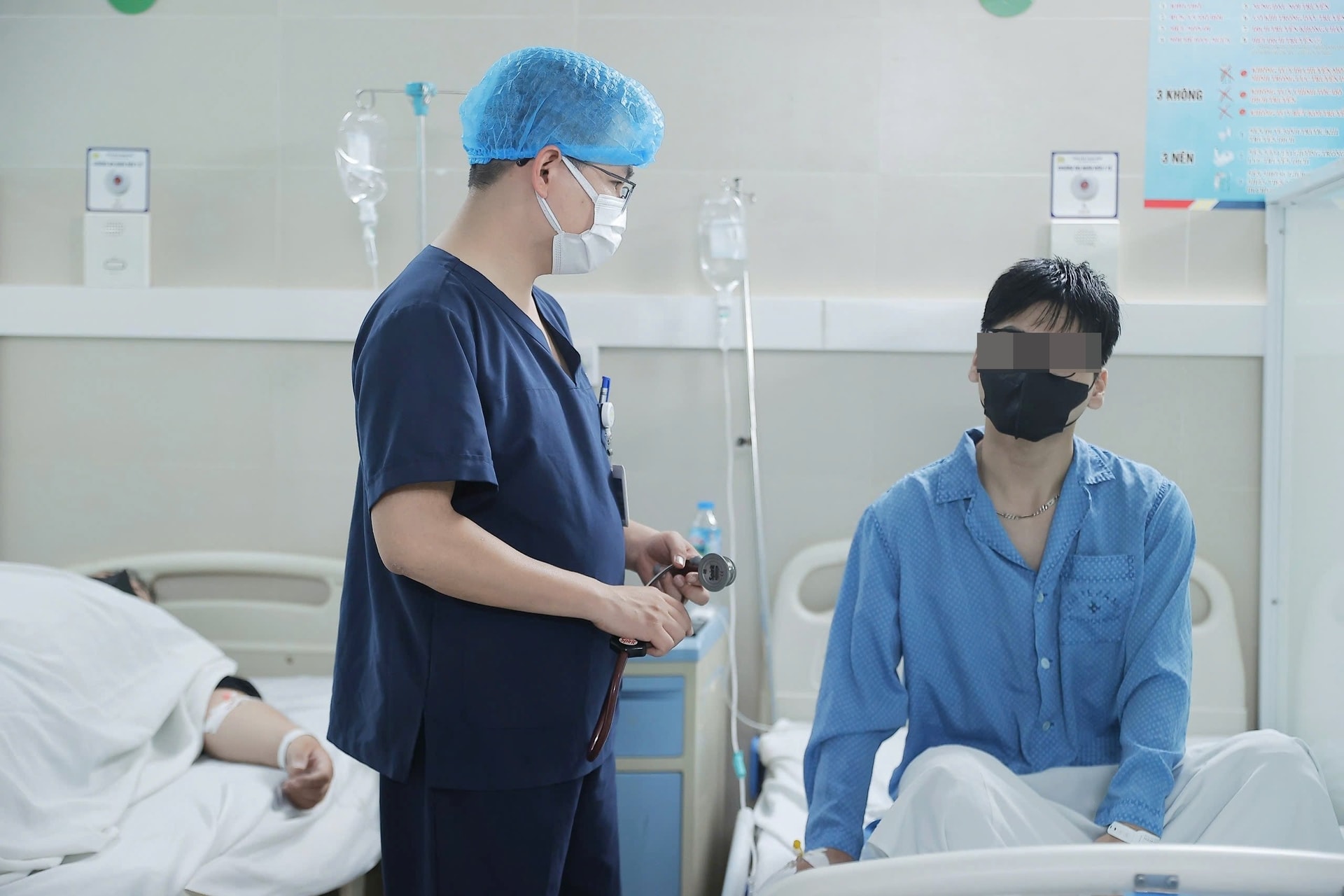 Bệnh nhân COVID-19 điều trị tại Bệnh viện Thanh Nhàn. (Ảnh: BVCC)