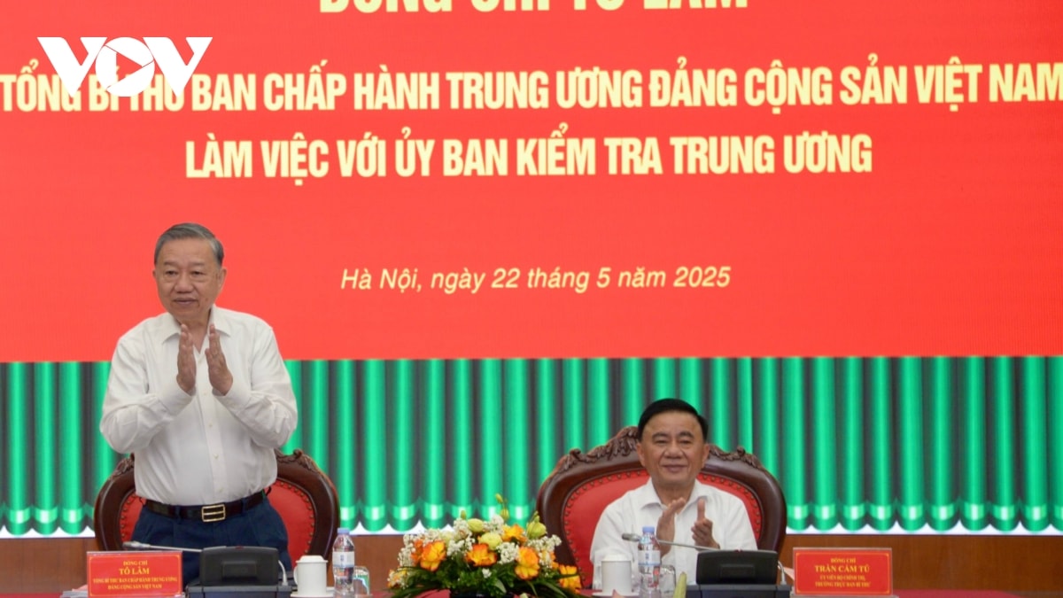 tong bi thu to lam chu tri buoi lam viec voi Uy ban kiem tra trung uong hinh anh 1