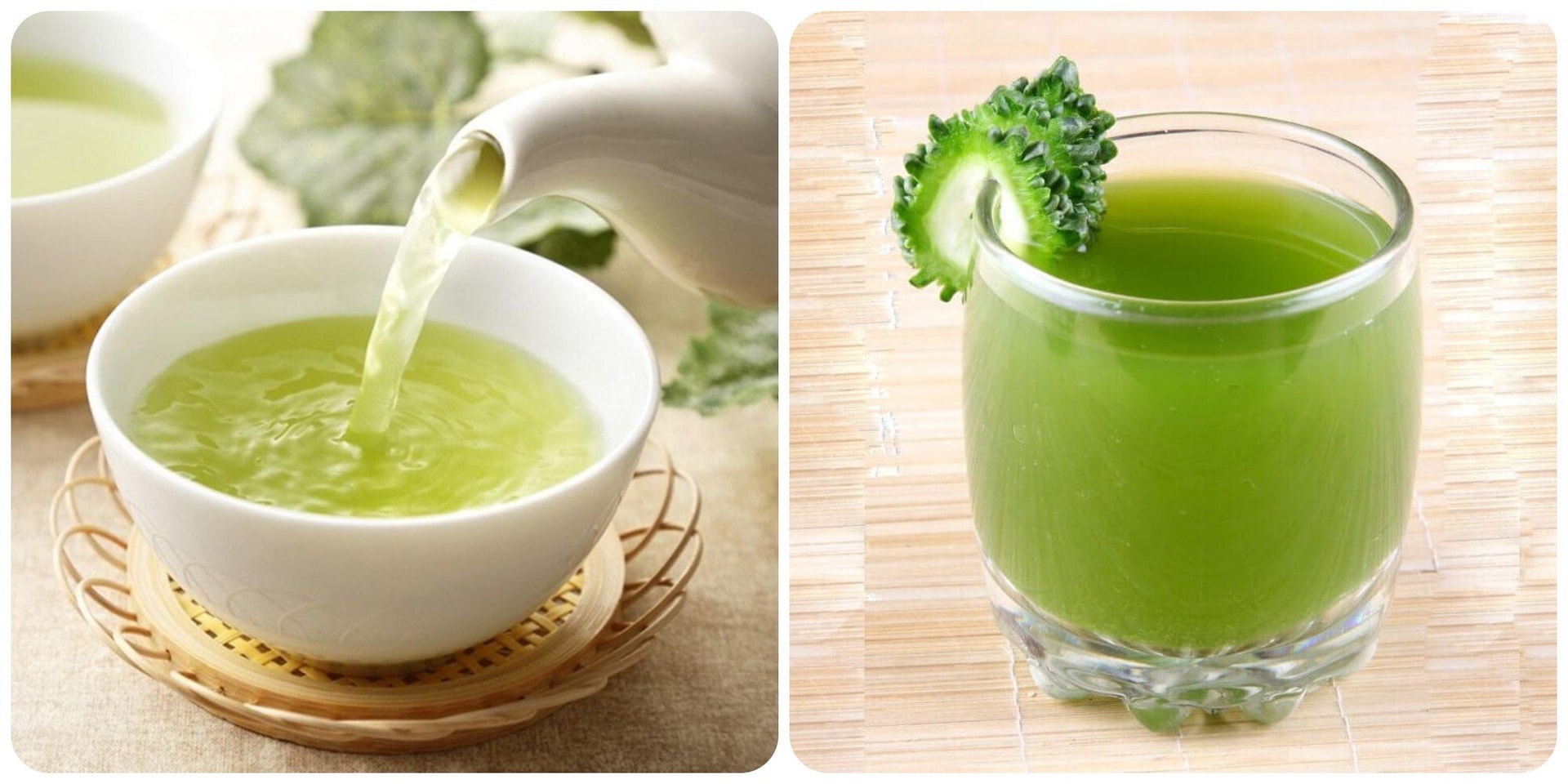 Nước trà xanh và nước ép khổ qua là hai thức uống giúp hạ mỡ máu và đường huyết hiệu quả