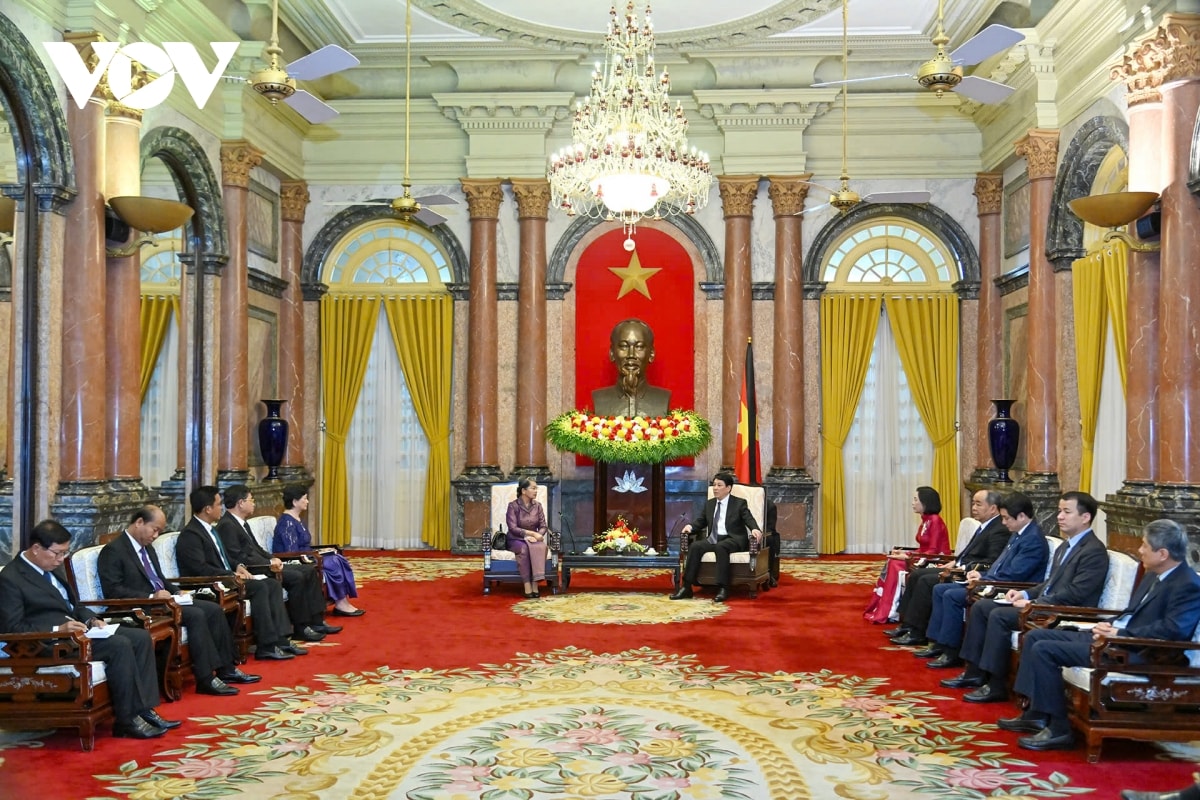 chủ tịch nước lương cường tiếp phó chủ tịch Đảng nhân dân campuchia hình ảnh 3 chu tich nuoc luong cuong tiep pho chu tich Dang nhan dan campuchia hinh anh 3