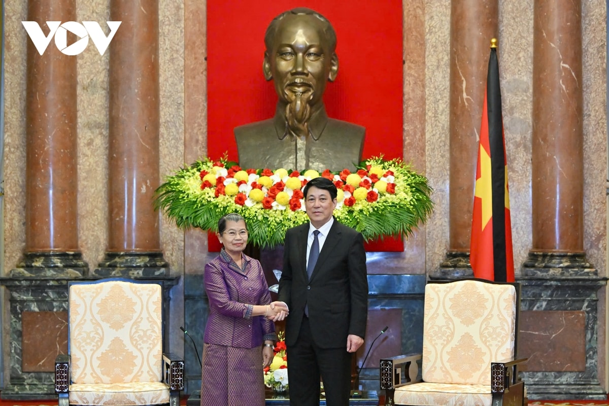 chủ tịch nước lương cường tiếp phó chủ tịch Đảng nhân dân campuchia hình ảnh 1 chu tich nuoc luong cuong tiep pho chu tich Dang nhan dan campuchia hinh anh 1
