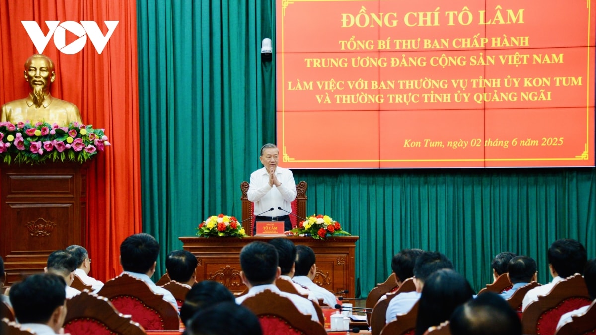 tổng bí thư tô lâm làm việc với ban thường vụ tỉnh uỷ kontum và quảng ngãi hình ảnh 3 tong bi thu to lam lam viec voi ban thuong vu tinh uy kontum va quang ngai hinh anh 3