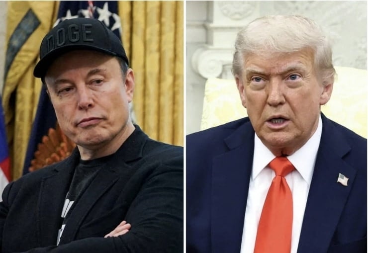 Tỷ phú Elon Musk (trái) và Tổng thống Donald Trump. (Ảnh: CBS News)