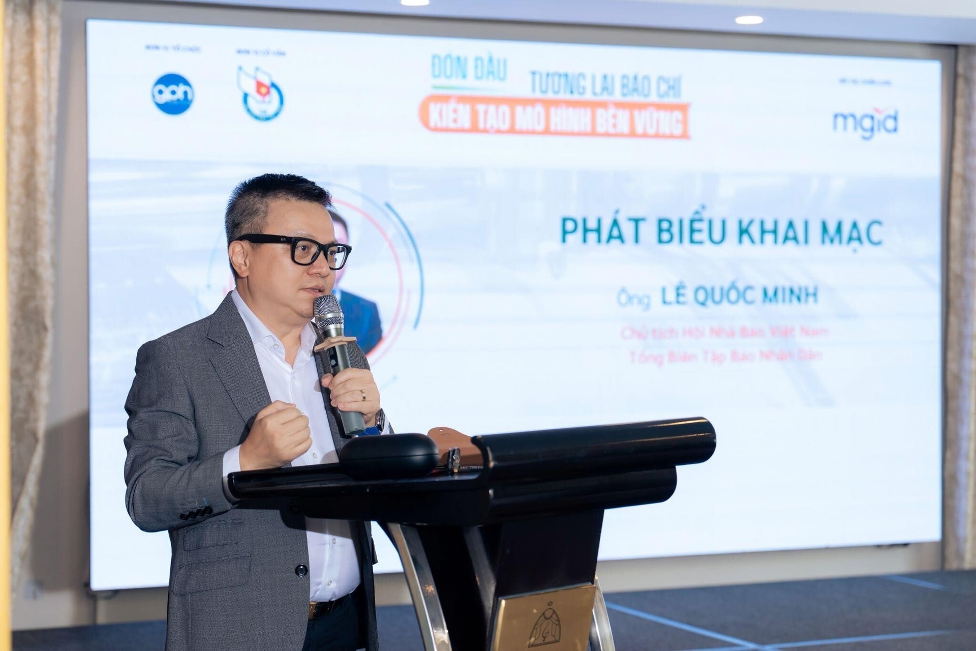 Nhà báo Lê Quốc Minh – Chủ tịch Hội Nhà báo Việt Nam, Tổng Biên tập Báo Nhân Dân. (Ảnh: Minh Hoàn)