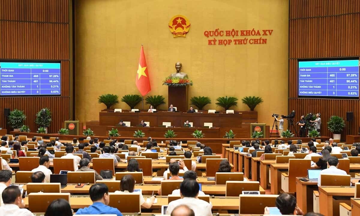 Nghị quyết về việc sắp xếp đơn vị hành chính cấp tỉnh được Quốc hội thông qua sáng 12/6.