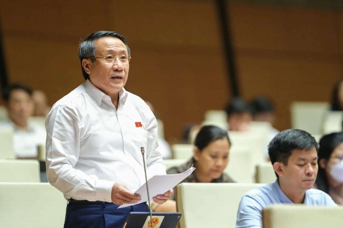 Đại biểu Hà Sỹ Đồng (đoàn Quảng Trị) nêu ý kiến tại phiên họp.