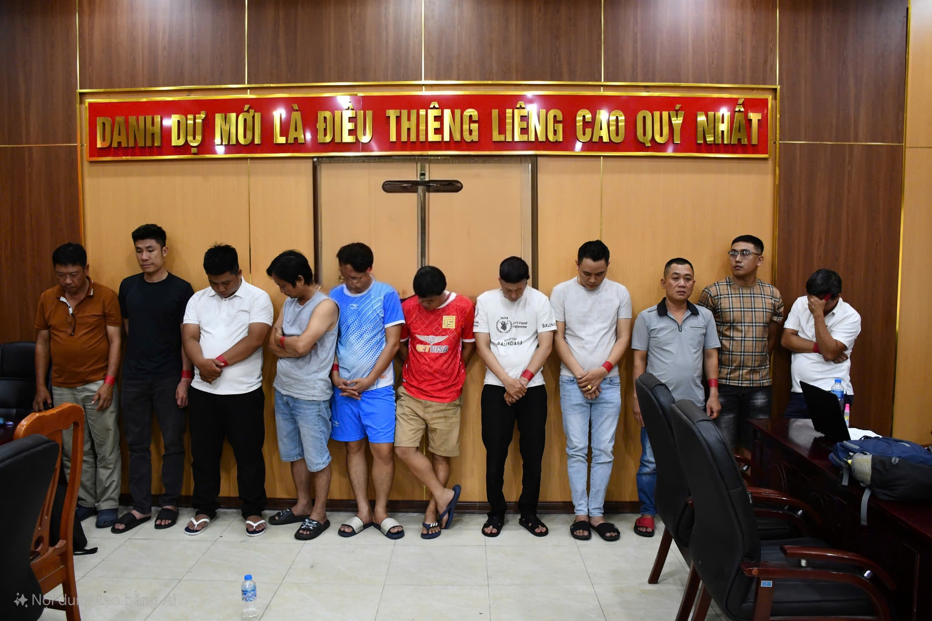 Các đối tượng trong đường dây đánh bạc. (Ảnh: CA)