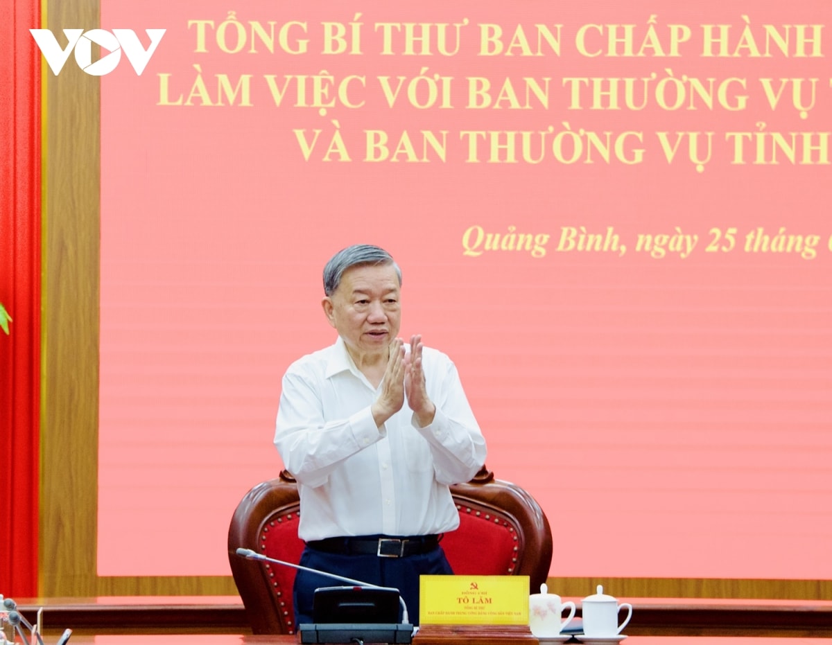 tổng bí thư tô lâm làm việc với tỉnh quảng bình và quảng trị hình ảnh 4 tong bi thu to lam lam viec voi tinh quang binh va quang tri hinh anh 4