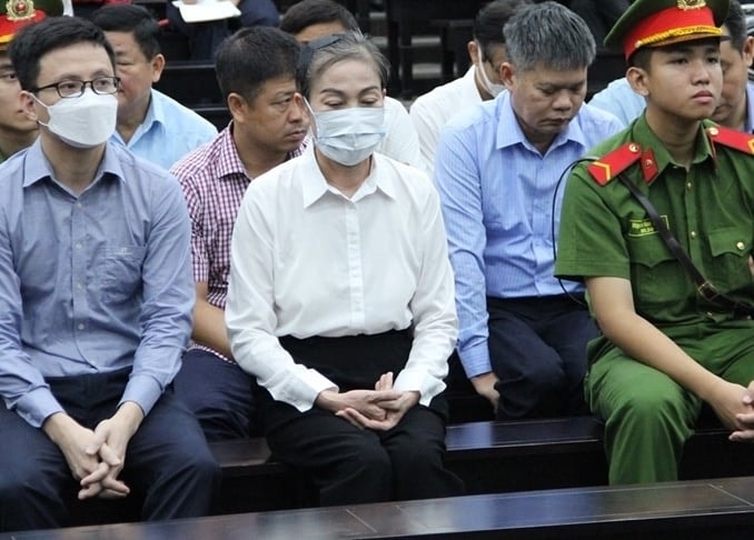 Bị cáo Hoàng Thị Thuý Lan, cựu Bí thư Vĩnh Phúc tại toà. (Ảnh: HN-VP)