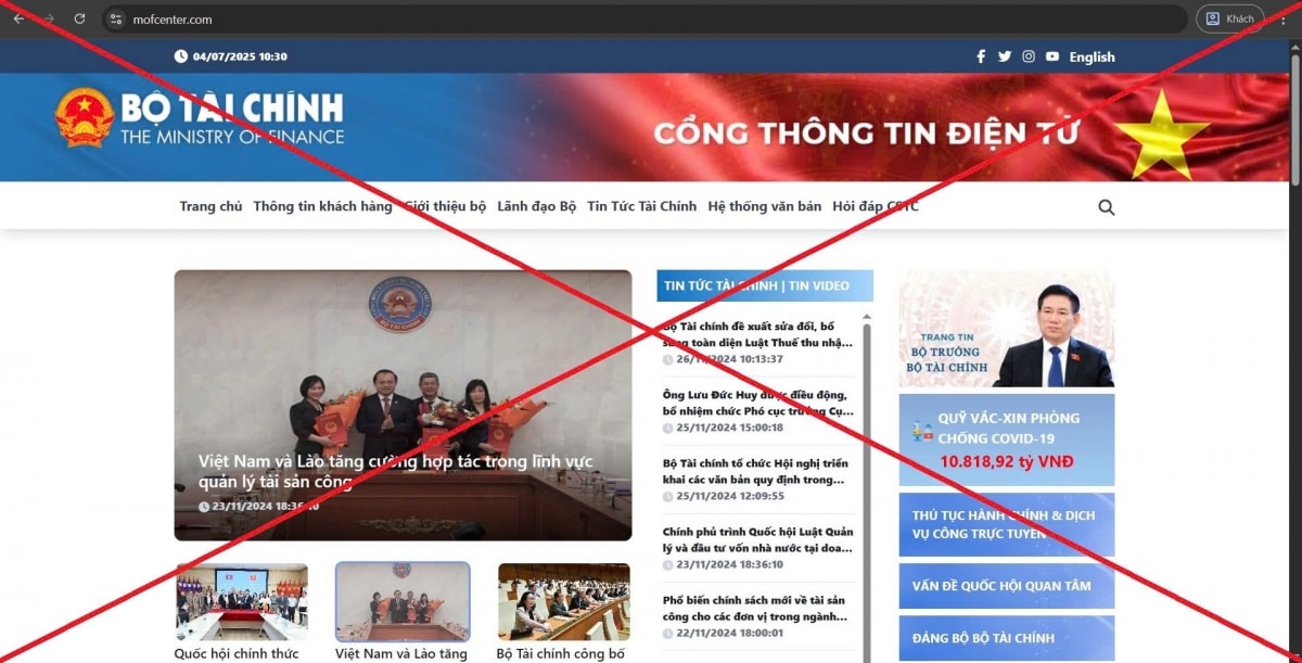 cảnh báo giả mạo cổng thông tin điện tử bộ tài chính hình ảnh 1 canh bao gia mao cong thong tin dien tu bo tai chinh hinh anh 1