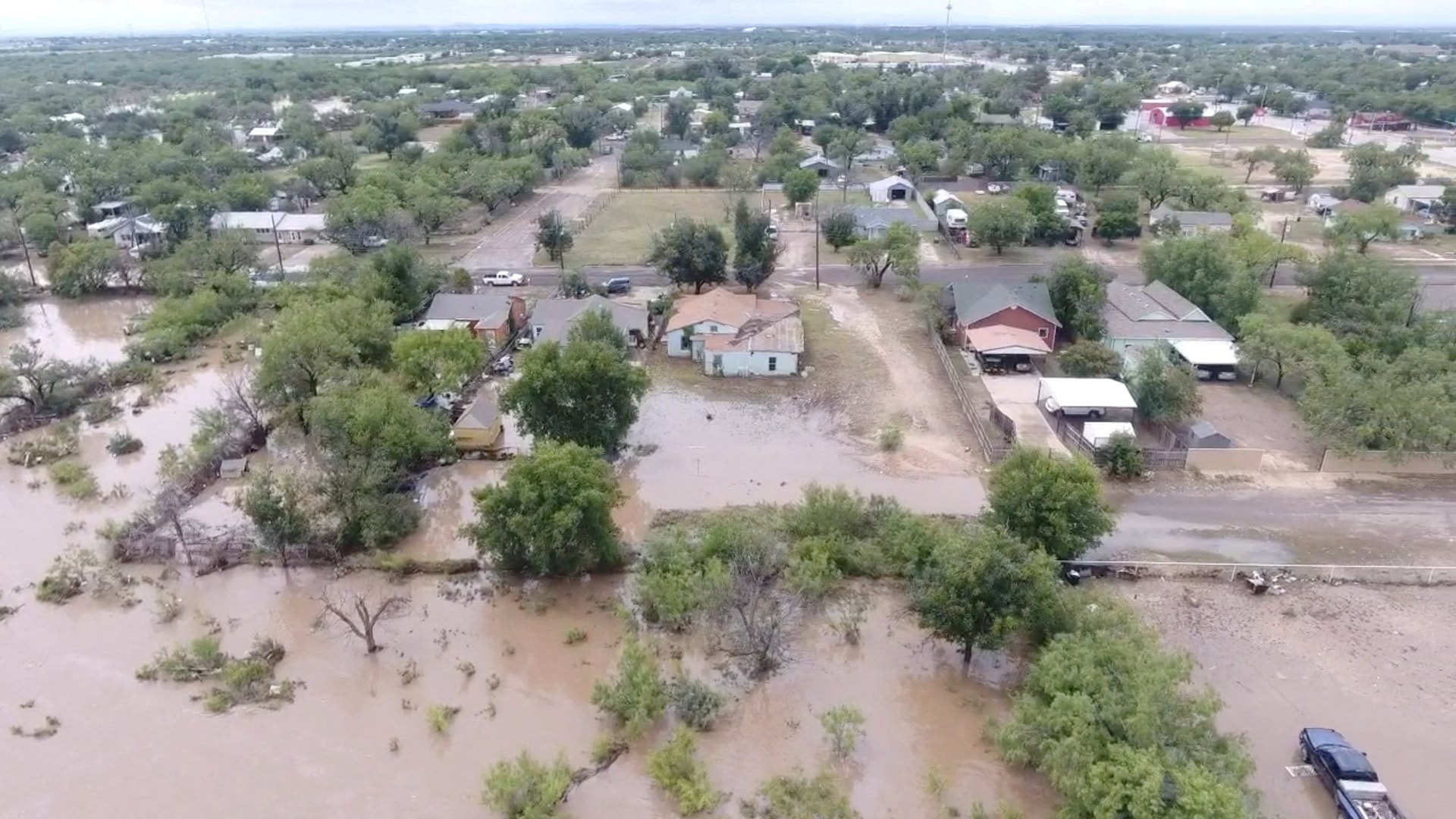 Ảnh hưởng lũ quét ở Texas.