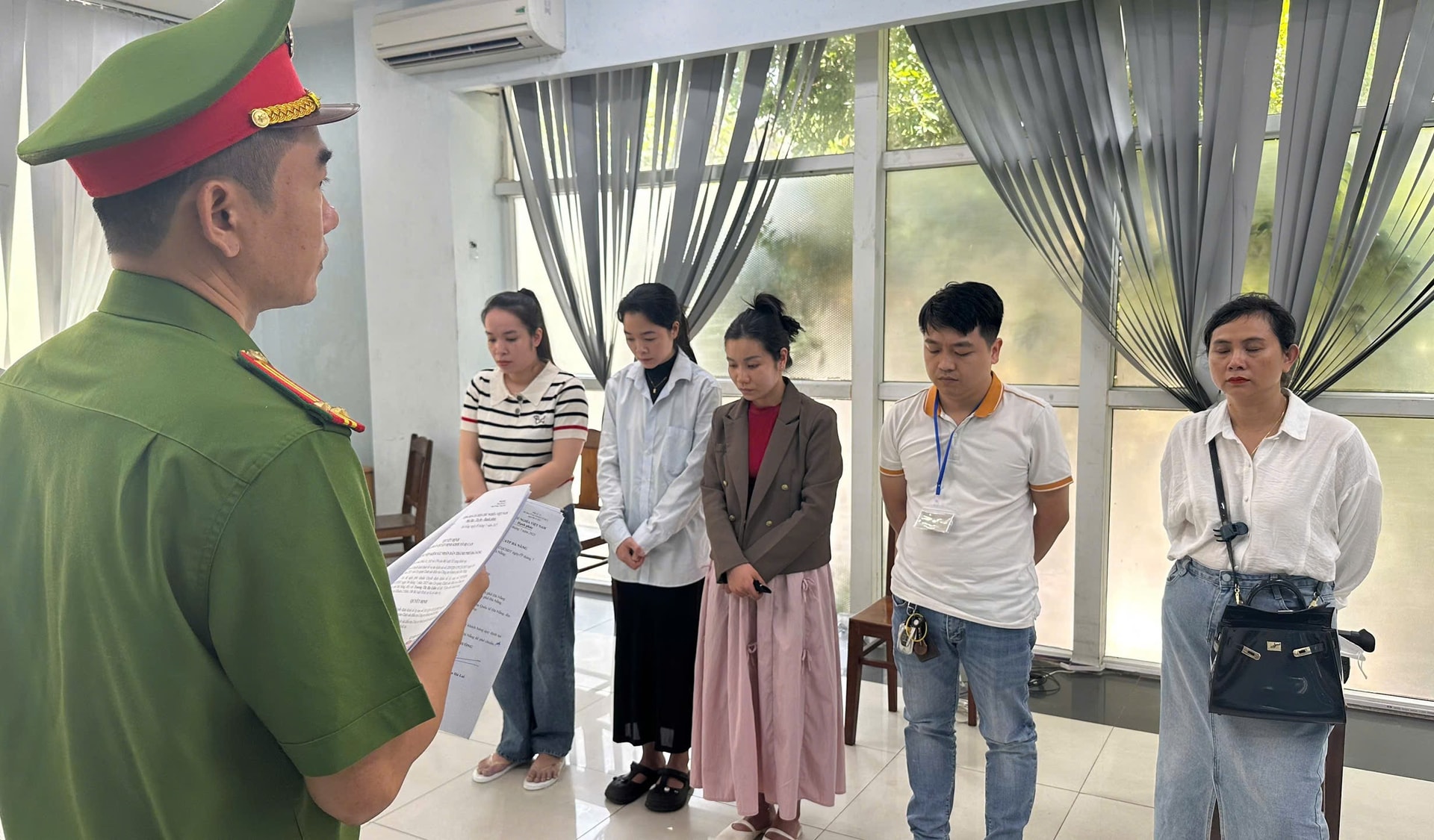 Nhóm đối tượng bị khởi tố. (Ảnh: CA)