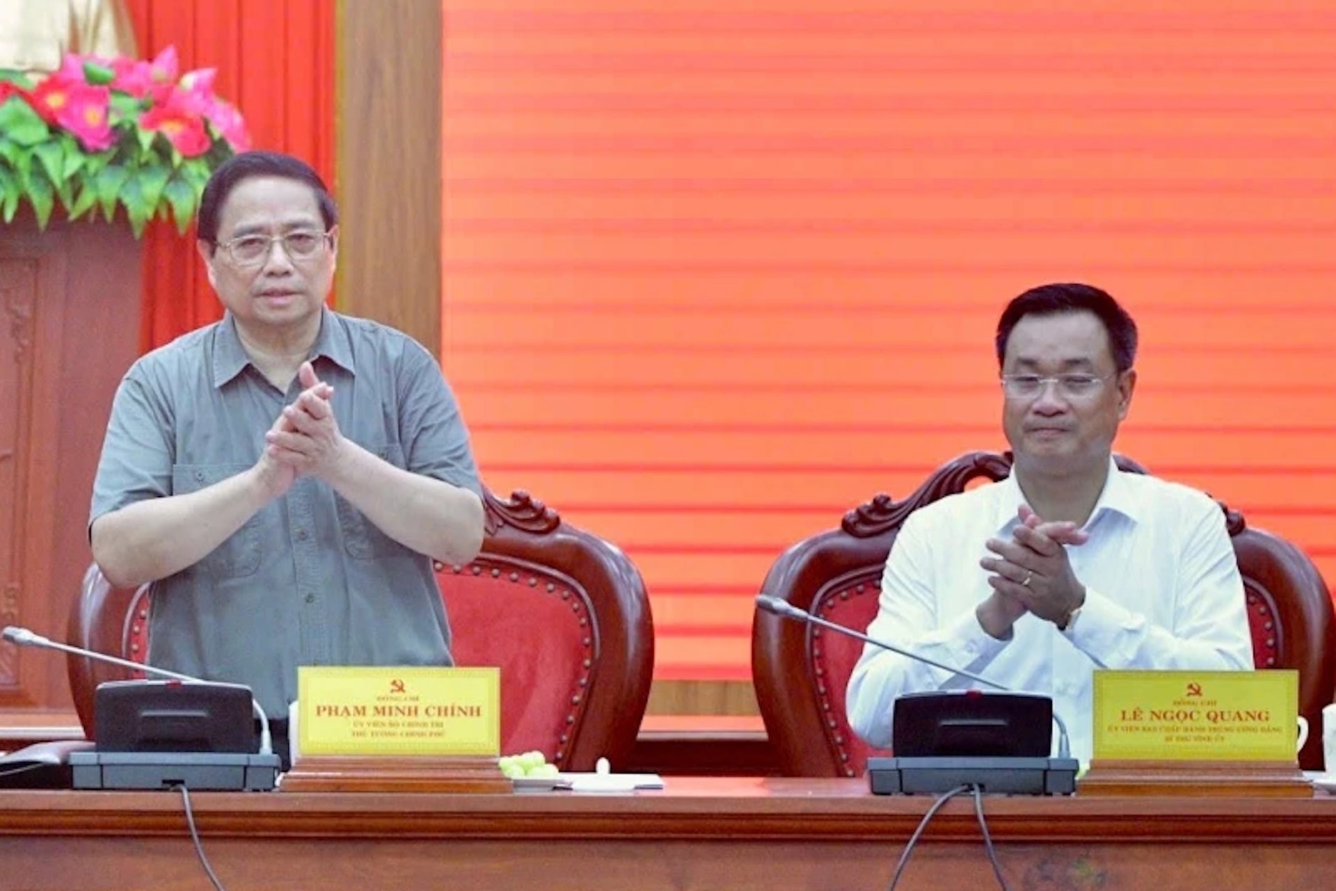 Thủ tướng Chính phủ Phạm Minh Chính tại buổi làm việc.