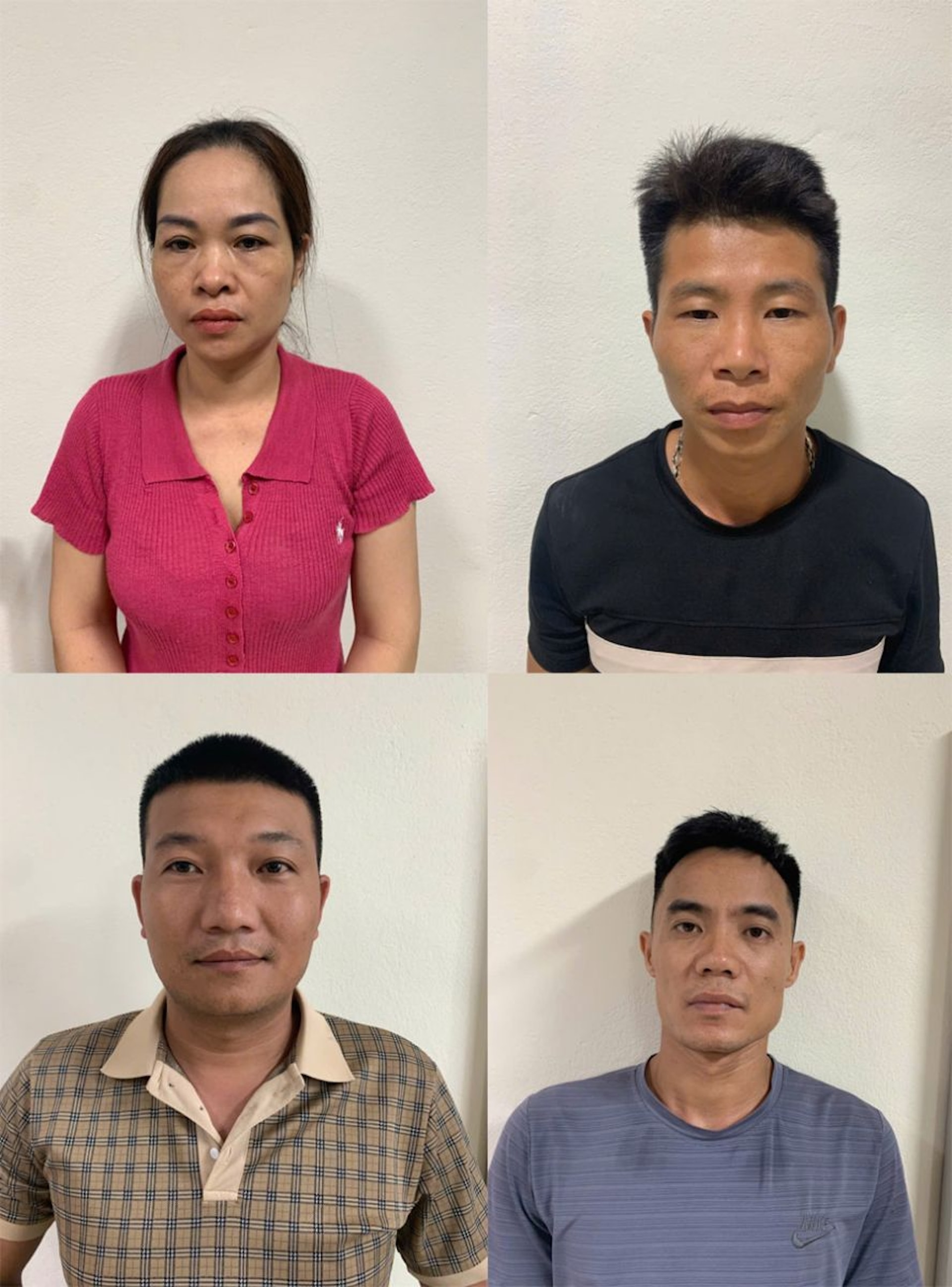 4 người bị Cơ quan CSĐT Công an tỉnh Thanh Hoá tạm giữ hình sự vì “Vi phạm các quy định về vệ sinh an toàn thực phẩm”. (Ảnh: Công an Thanh Hoá)