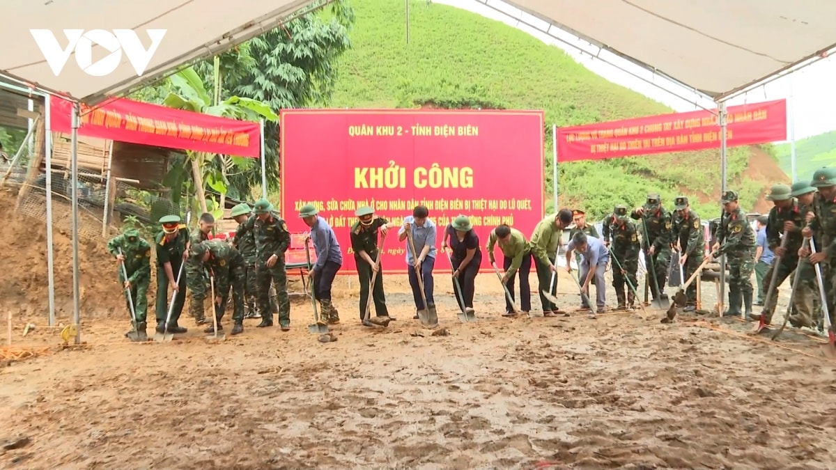 khoi cong xay dung hon 300 can nha cho nguoi dan Dien bien bi anh huong mua lu hinh anh 1