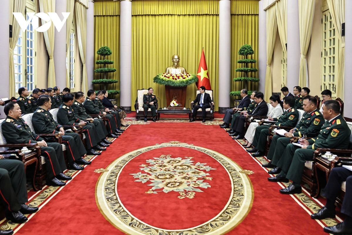 chủ tịch nước lương cường tiếp chủ nhiệm tổng cục chính trị qĐnd lào hình ảnh 2 chu tich nuoc luong cuong tiep chu nhiem tong cuc chinh tri qDnd lao hinh anh 2