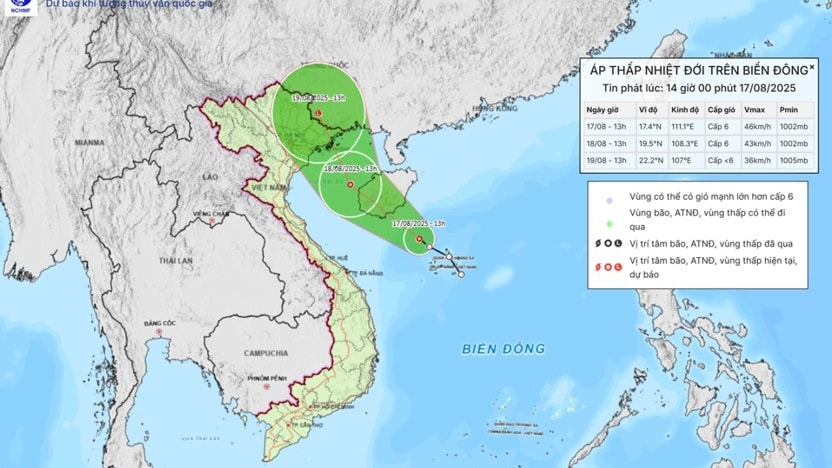 Ap thap nhiet doi vinh bac bo gio manh, bien dong vao chieu toi nay 17 8 hinh anh 1