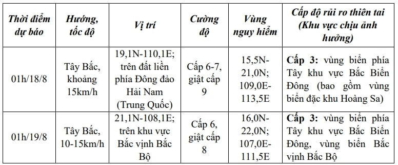 Ap thap nhiet doi tren bien Dong, gay bien dong song cao toi 3,5m hinh anh 2