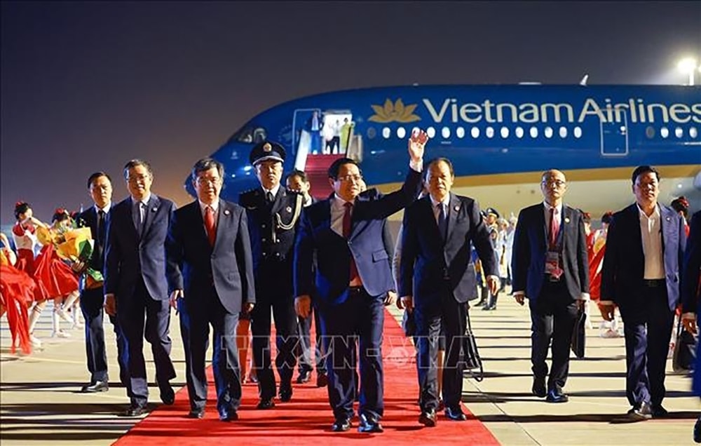 thủ tướng đến thiên tân dự hội nghị thượng đỉnh tổ chức hợp tác thượng hải sco hình ảnh 1 thu tuong den thien tan du hoi nghi thuong dinh to chuc hop tac thuong hai sco hinh anh 1