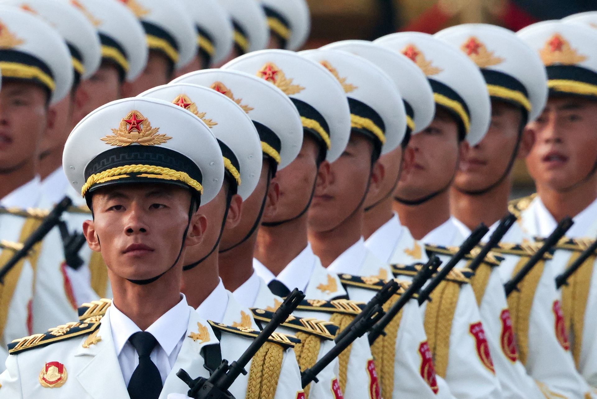 Quân nhân Trung Quốc tại lễ duyệt binh 3/9.