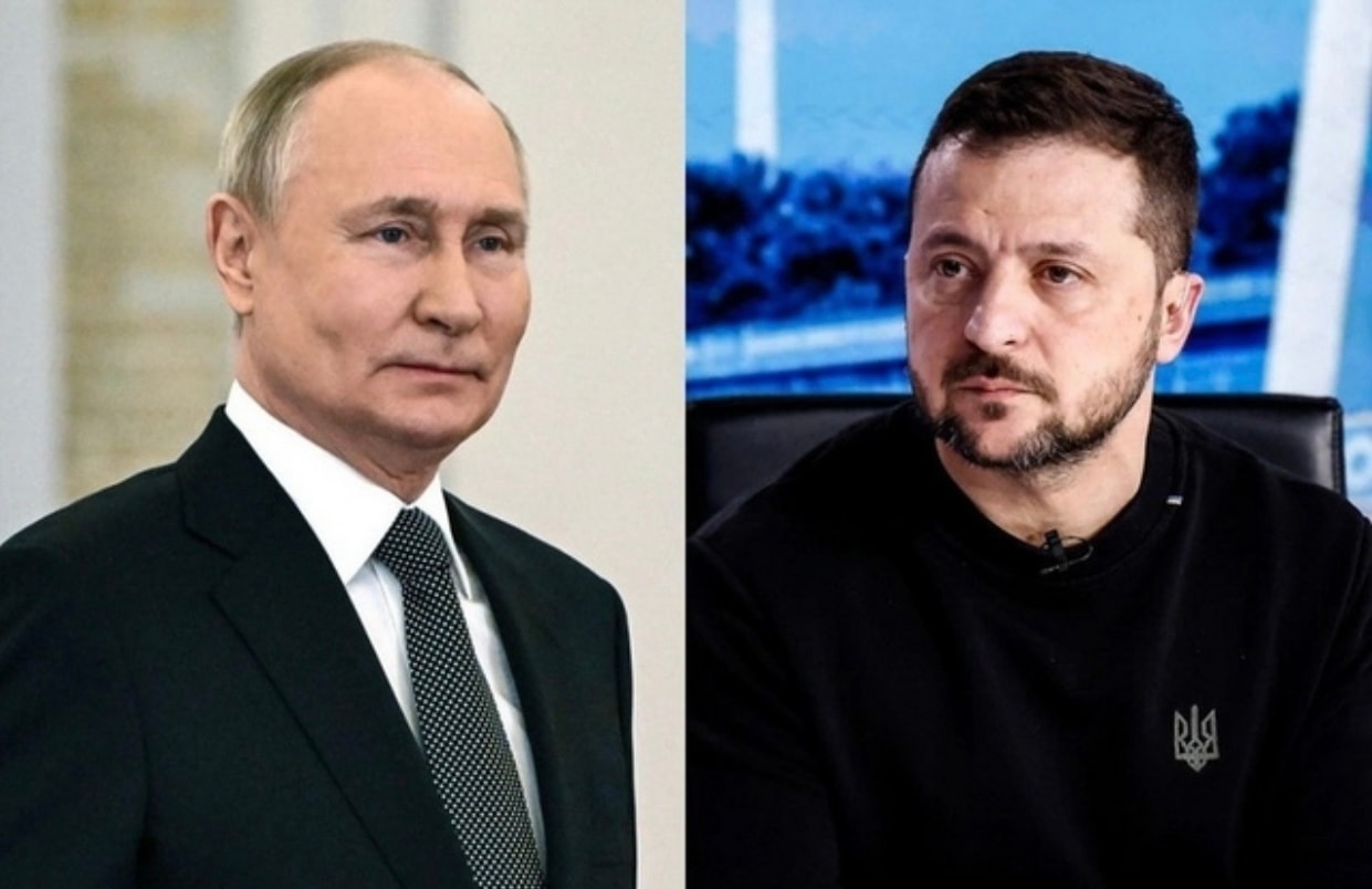 Tổng thống Nga Vladimir Putin và Tổng thống Ukraine Volodymyr Zelensky. (Ảnh: Getty)