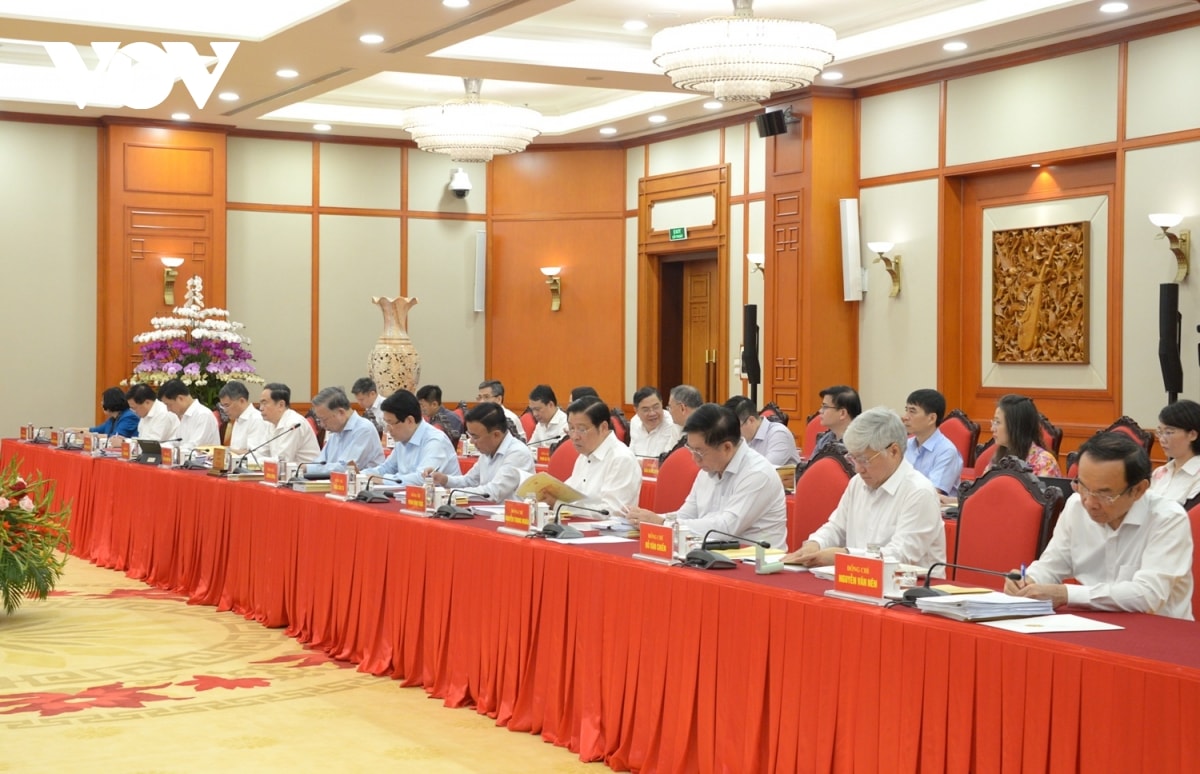 bo chinh tri lam viec voi ban thuong vu Dang uy chinh phu hinh anh 4