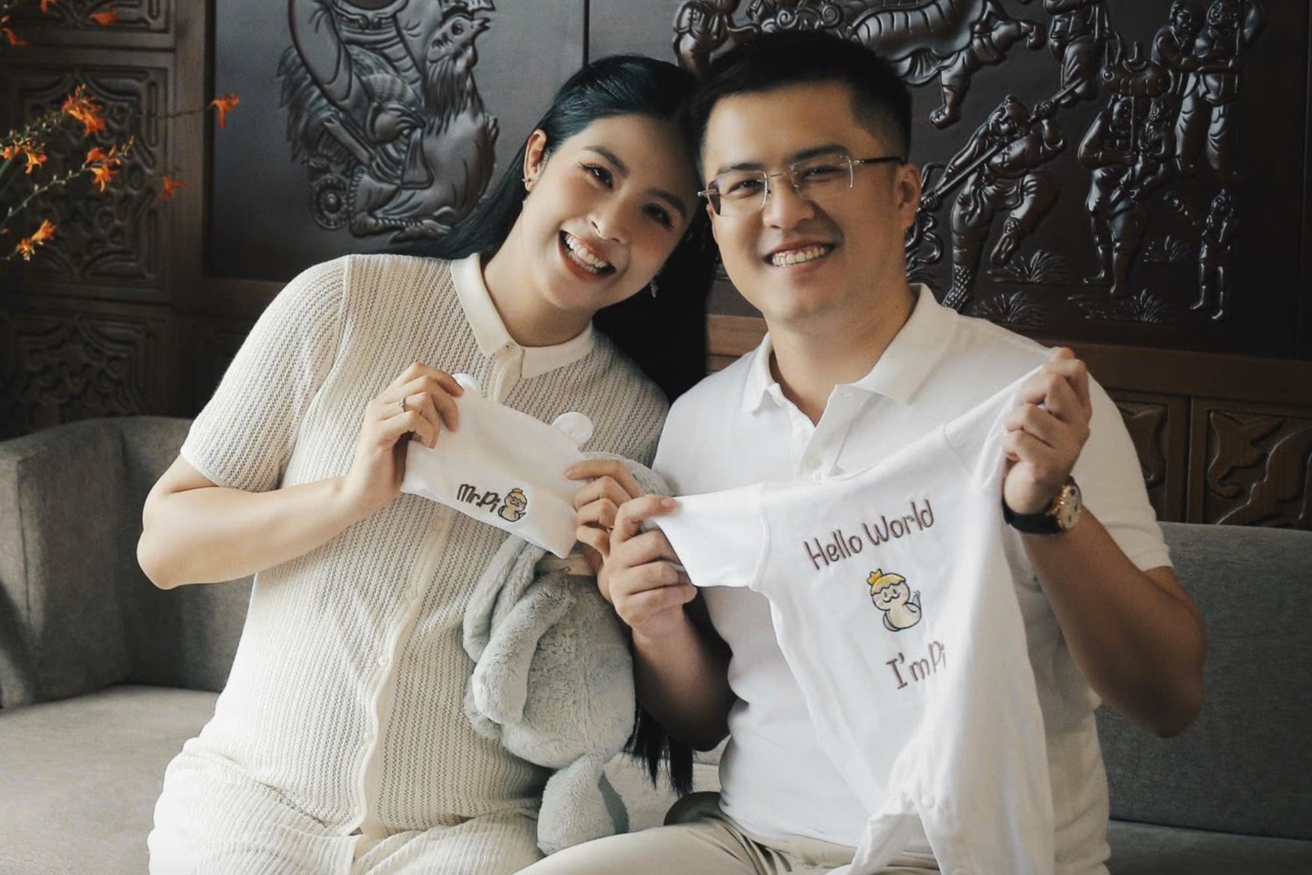 Ngọc Hân và ông xã.