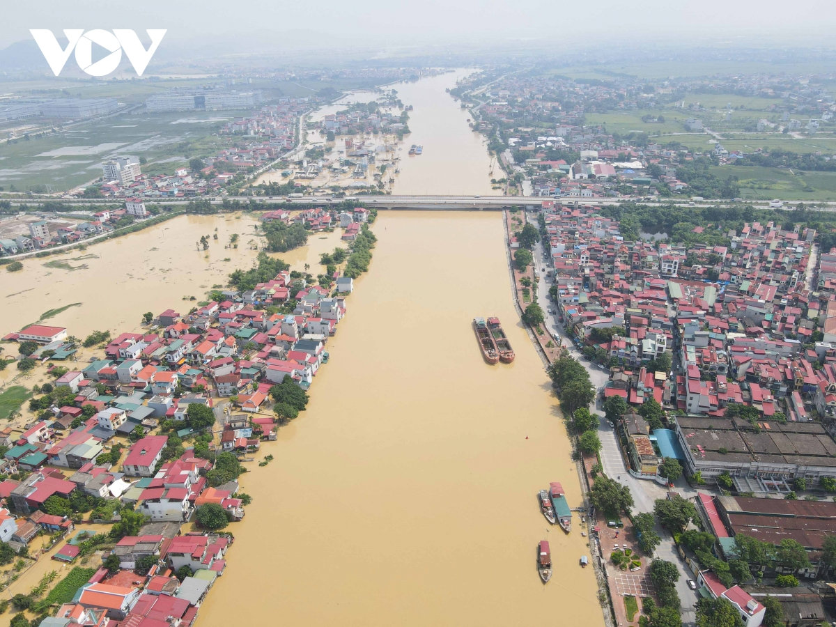 nước rút tại các xã bị ngập ở bắc ninh hình ảnh 1 nuoc rut tai cac xa bi ngap o bac ninh hinh anh 1