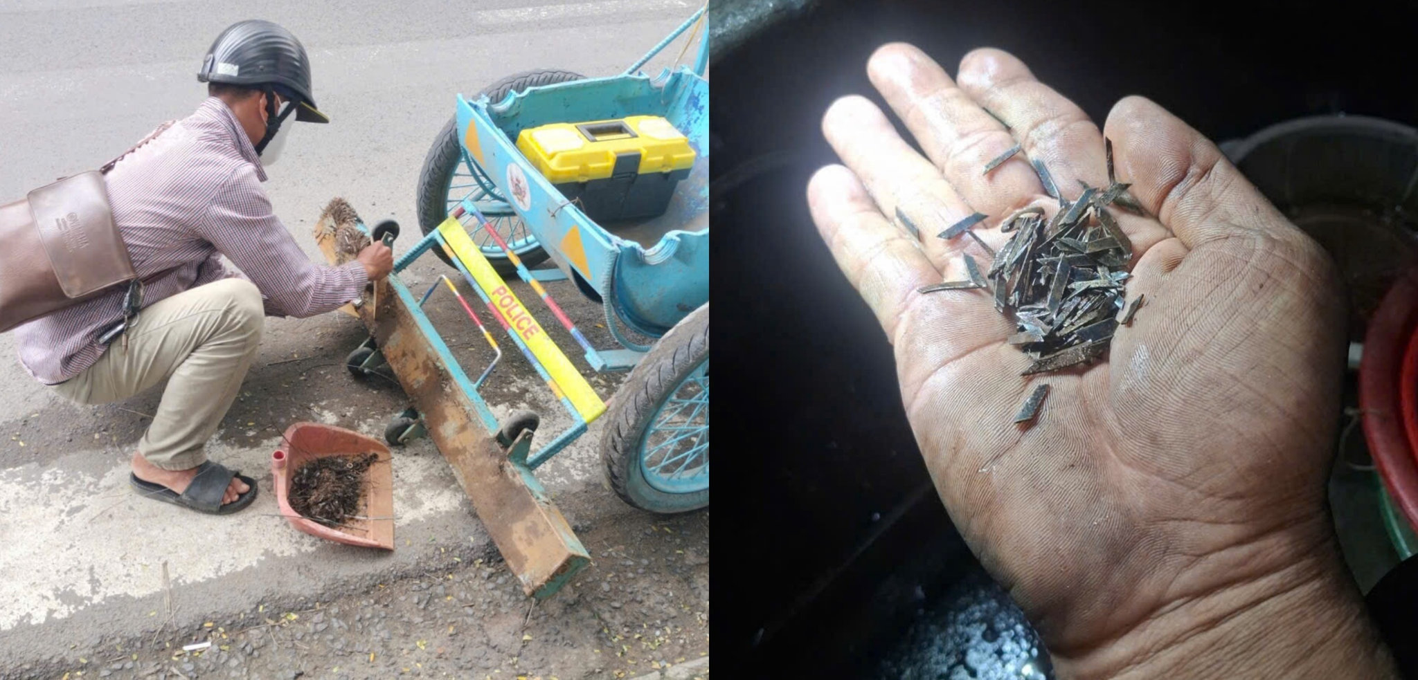 Tình trạng rải đinh, rải thép sắc nhọn tiếp tục xuất hiện trên quốc lộ 1K, Mỹ Phước - Tân Vạn, gây nguy hiểm cho người đi đường và bức xúc trong dư luận.